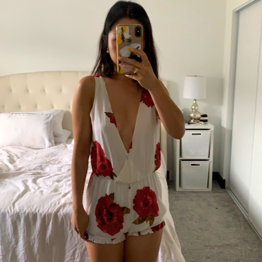 Winston White floral romper NWT